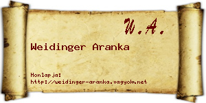 Weidinger Aranka névjegykártya